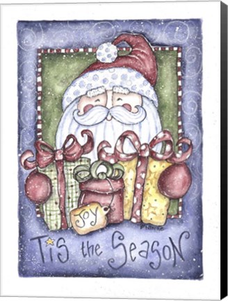 Framed Tis the Season Santa Print