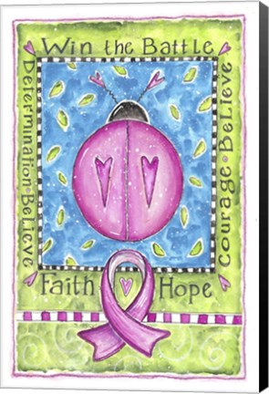 Framed Breast Cancer Awareness: Courage Ladybug Print