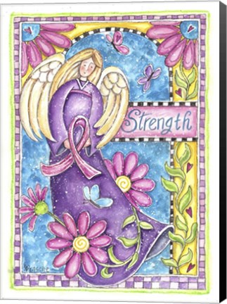 Framed Breast Cancer Awareness: Strength Angel Print