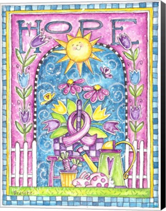 Framed Breast Cancer Awareness: Hope Garden Print