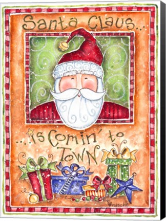 Framed Santa Claus is Coming to Town Print