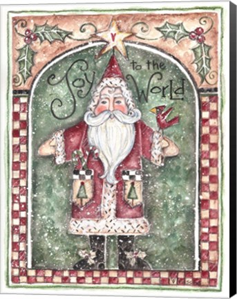 Framed Joy To The World Santa Print