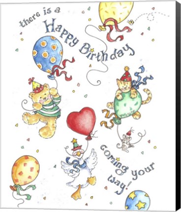 Framed Happy B-Day Coming Your Way Print