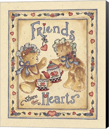 Framed Friends Share Their Hearts Print