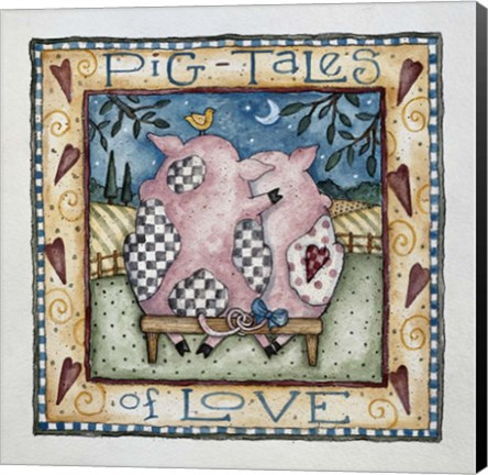 Framed Pig-Tales Of Love Print