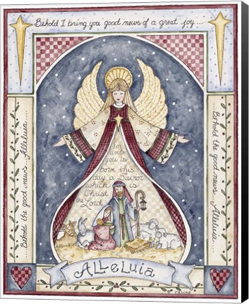Framed Alleluia Angel Nativity Print