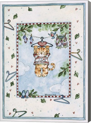 Framed Hanging Kitty Print