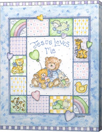 Framed Jesus Loves Me - Vert. Print