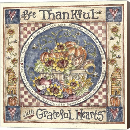 Framed Bee Thankful Print