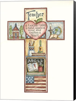 Framed Teacher Cross Print
