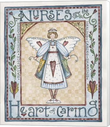 Framed Heart Of Caring Print