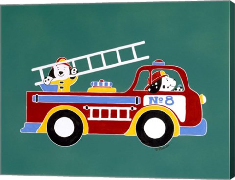 Framed No. 8 Fire Truck Print