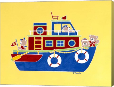 Framed Boating Bears Print