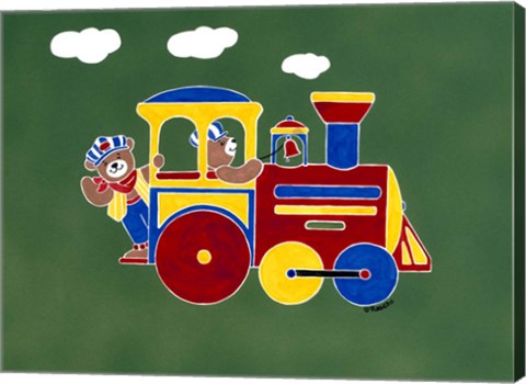 Framed Bear Ry Happy Conductors Print