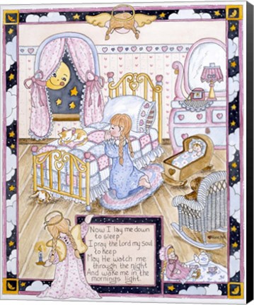 Framed Lord&#39;s Prayer - Girl Print
