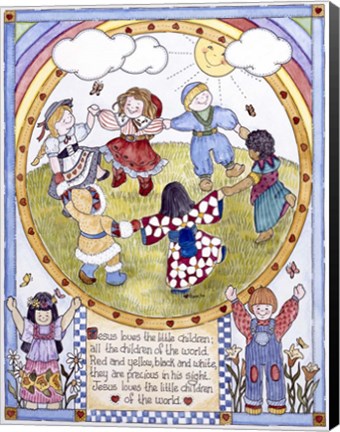 Framed Jesus Loves The Little Children Print