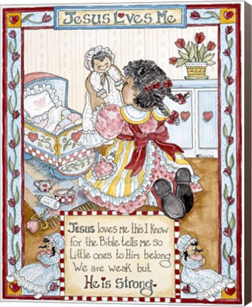 Framed Jesus Loves Me -  Girl Print