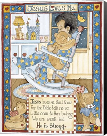 Framed Jesus Loves Me - Boy Print