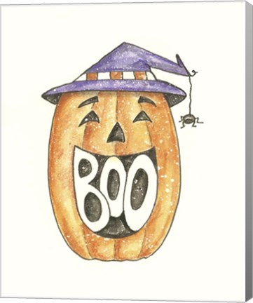 Framed Boo Pumpkin Print