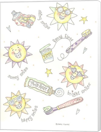 Framed Dental Shiny Smiles Print