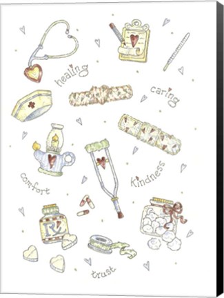 Framed Medical Elements &amp; Angels Print