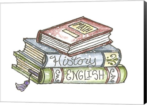 Framed School Books Print