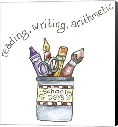 Framed School Paint Brush Holder Print