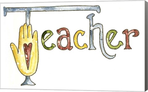 Framed Teacher With Heart Hand Print