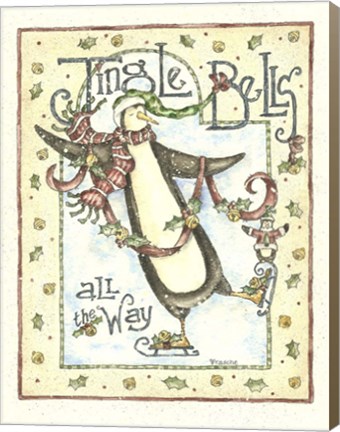 Framed Jingle Bells Penguin Print