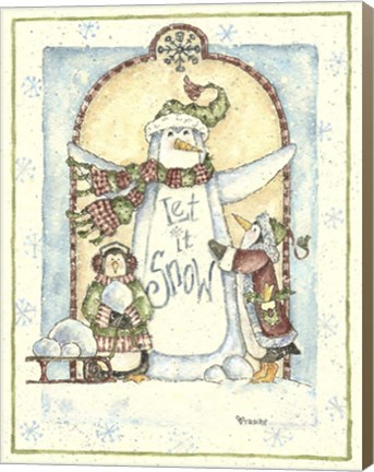 Framed Let It Snow Penguins Print