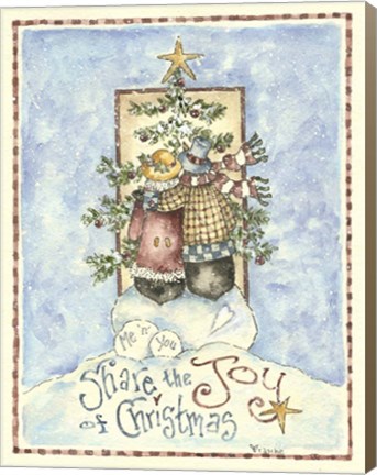 Framed Share The Joy Of Christmas Penguins Print