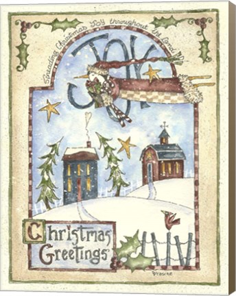 Framed Spreading Christmas Joy Penguin Print