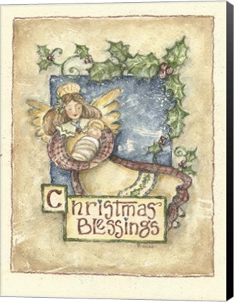 Framed Christmas Blessings Angel Print