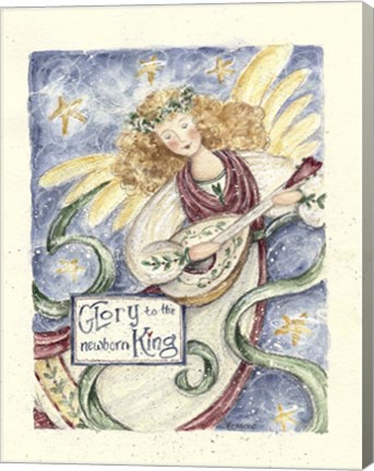 Framed Angel With Guitar Glory To The King Print