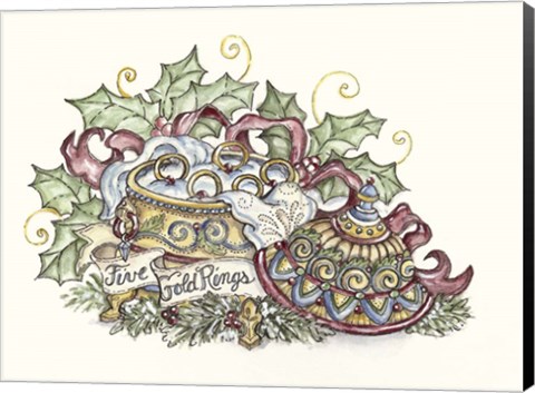 Framed Five Gold Rings Print