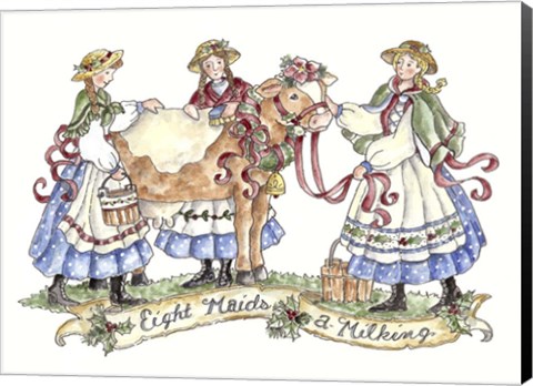 Framed Eight Maids A Milking Print