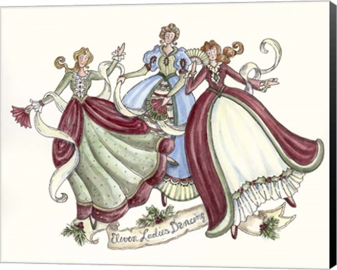 Framed Eleven Ladies Dancing Print