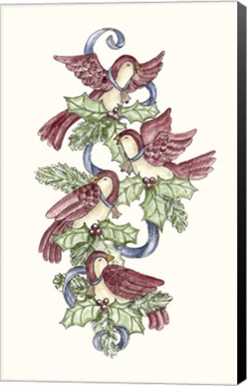Framed Calling Birds Stocking Print