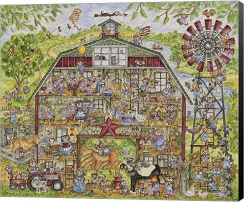 Framed Barn Cats Print