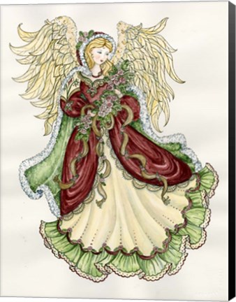 Framed Angel With Roses Print