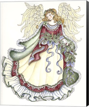 Framed Angel With Candle Print