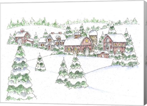 Framed Winter Farm Print