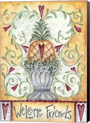 Framed Welcome Friends Pineapple Print