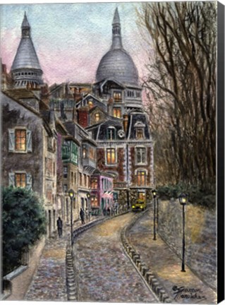 Framed Monmartre Rue de l&#39; Abreuvoir from Placed Dalida Print