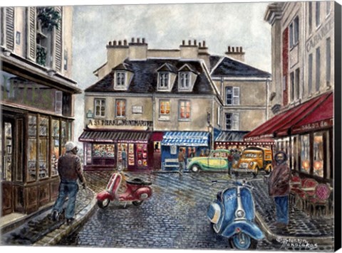 Framed Place Du Tertre From Rue Du Mont Cenis Print