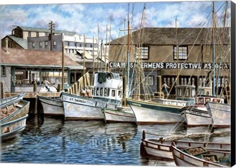 Framed San Francisco Fishrman&#39;s Wharf 1941 Print
