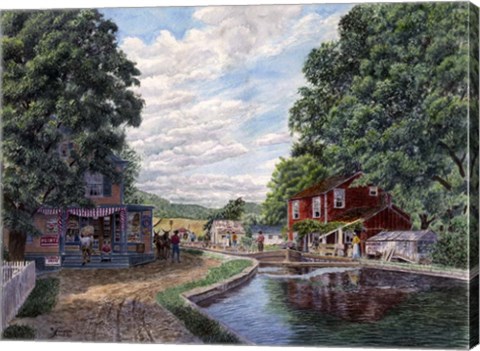 Framed Summer on the Morris Canal Print