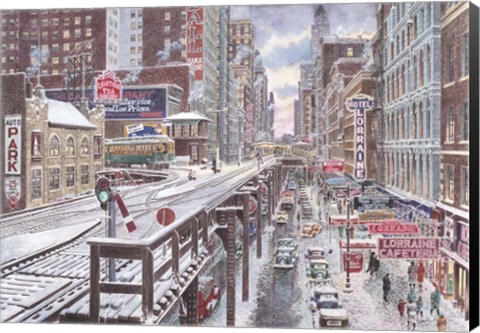 Framed Chicago, The Loop Print