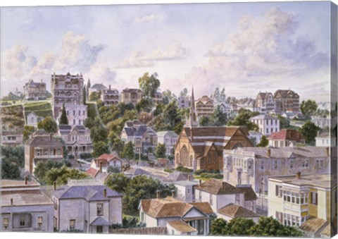 Framed Los Angeles, Bunker Hill From Congretional Church c.1898 Print