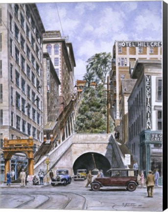 Framed Angeles Flight, c.1926 Print